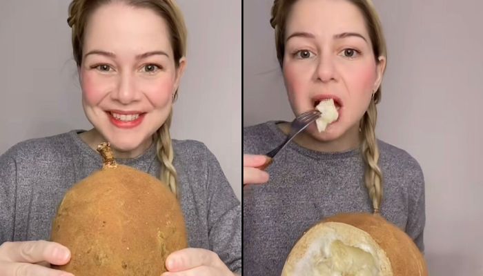 Influenciadora viraliza ao comer cupuaçu de forma inusitada 