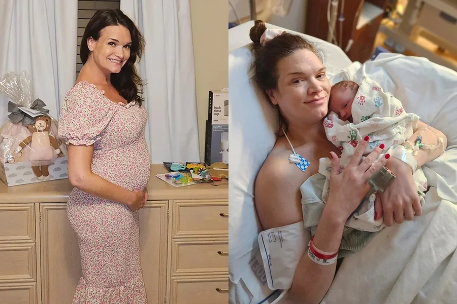 ( atriz e empresária Laura Orrico, de 49 anos, deu à luz sua primeira filha, Aviana Rose, em fevereiro de 2026, utilizando esperma do marido falecido há mais de uma década.)