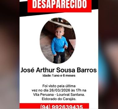 Imagem - Criança de 1 ano desaparece após suposto sequestro em Eldorado do Carajás