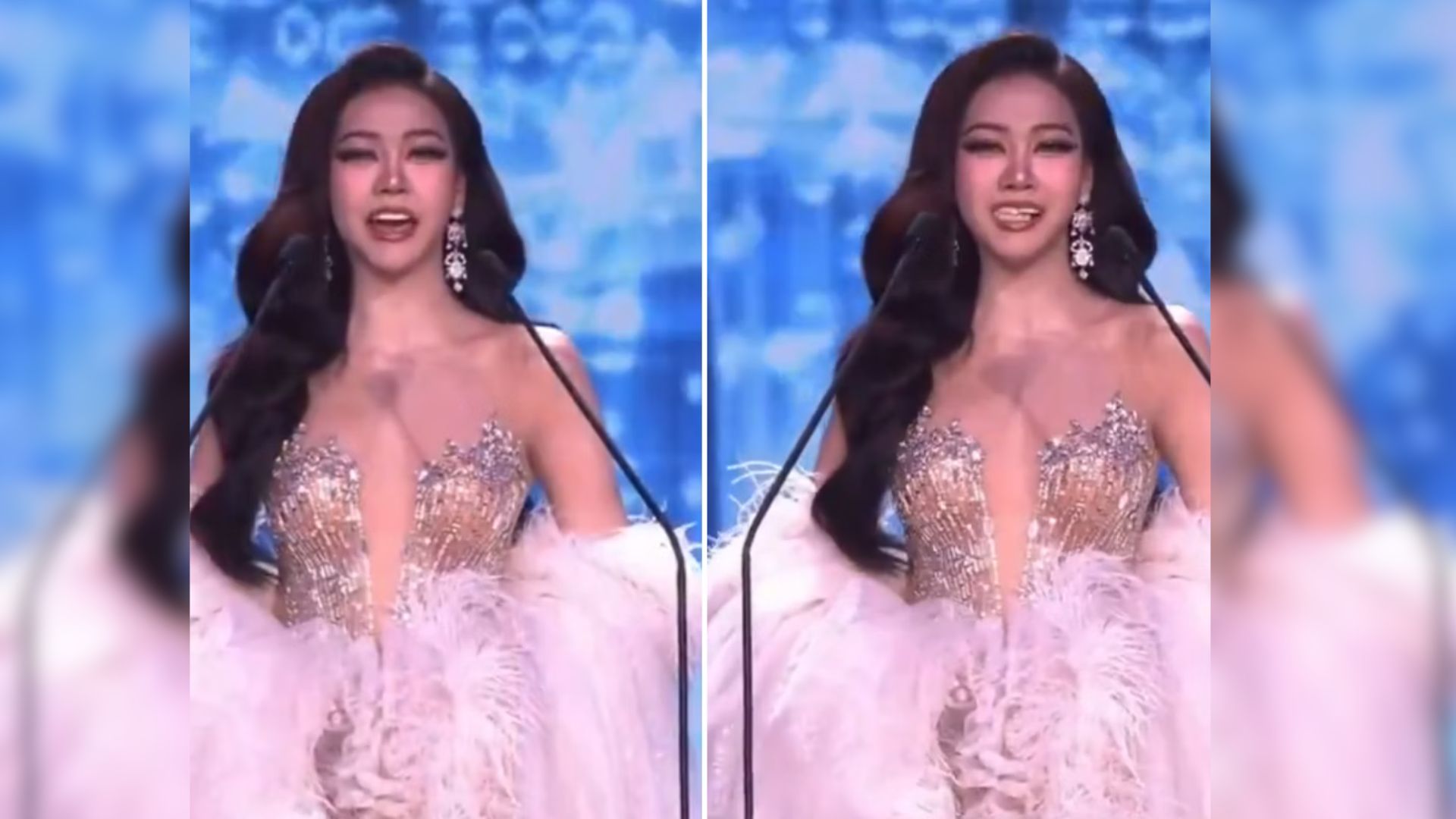 Candidata a miss perde os dentes falsos em palco e continua a apresentação