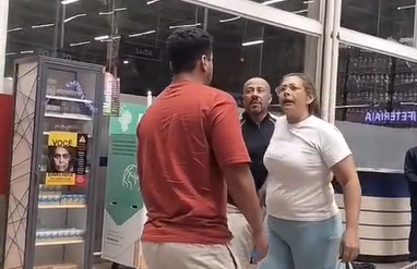 Mulher se une ao marido e agride homem que tentou defendê-la em supermercado