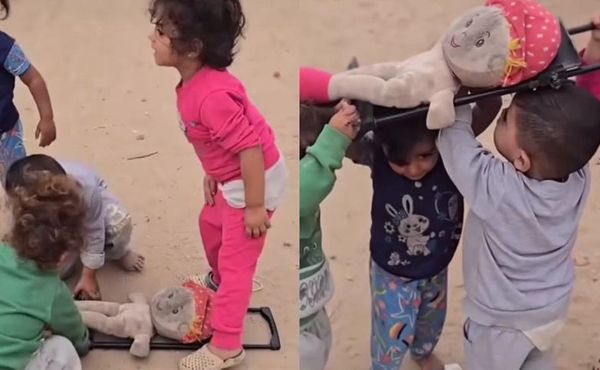 Crianças em Gaza imitam funeral em vídeo que circula nas redes