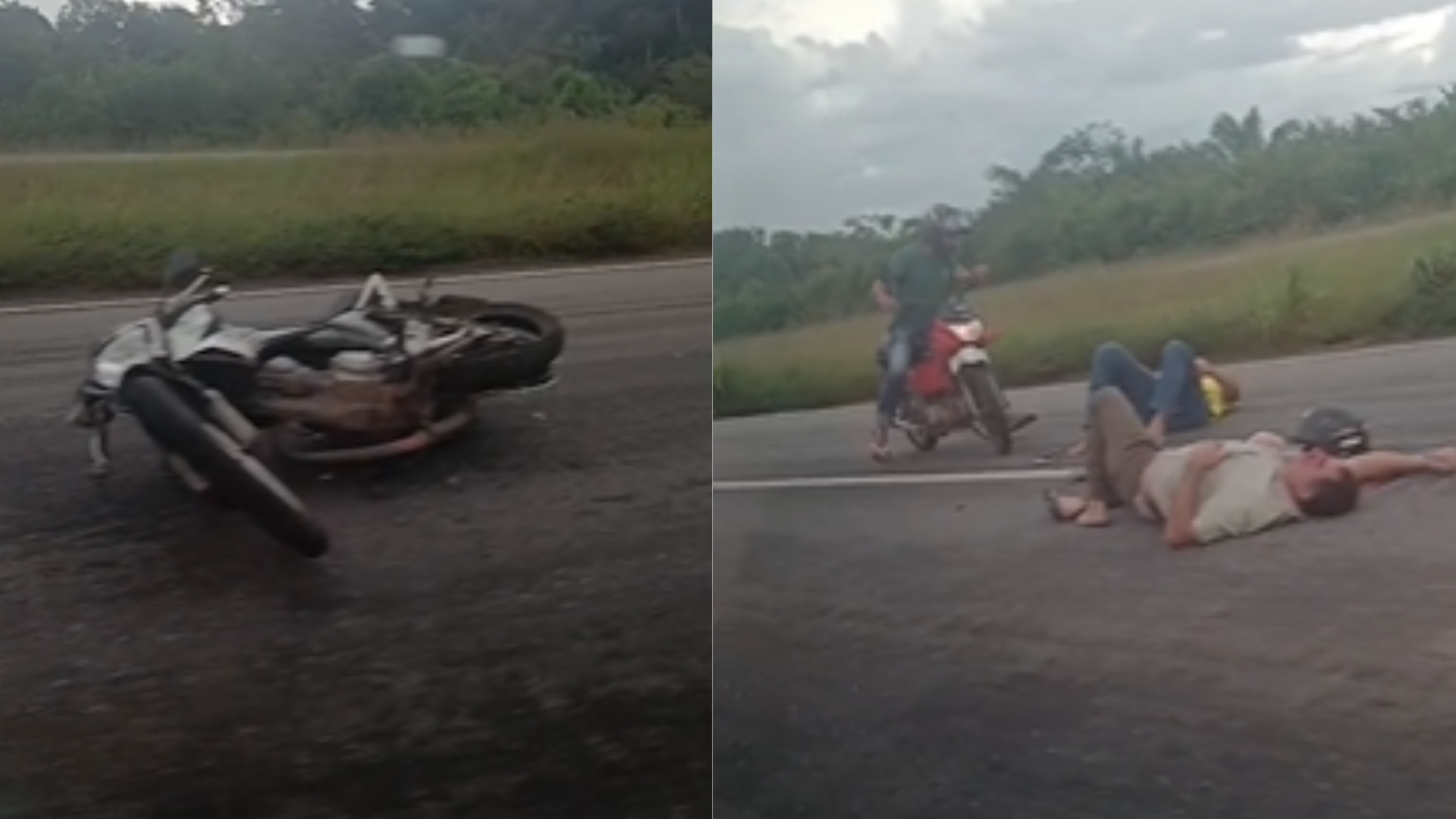 Imagem - Dois homens ficam feridos após queda de moto na estrada de Castanhal