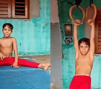Imagem - Apollo, de 9 anos, surge como uma das novas promessas da ginástica artística brasileira