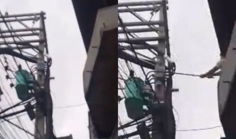 Segundo a polícia, o suspeito reagiu à fiscalização e utilizou uma barra de ferro para danificar o medidor de energia