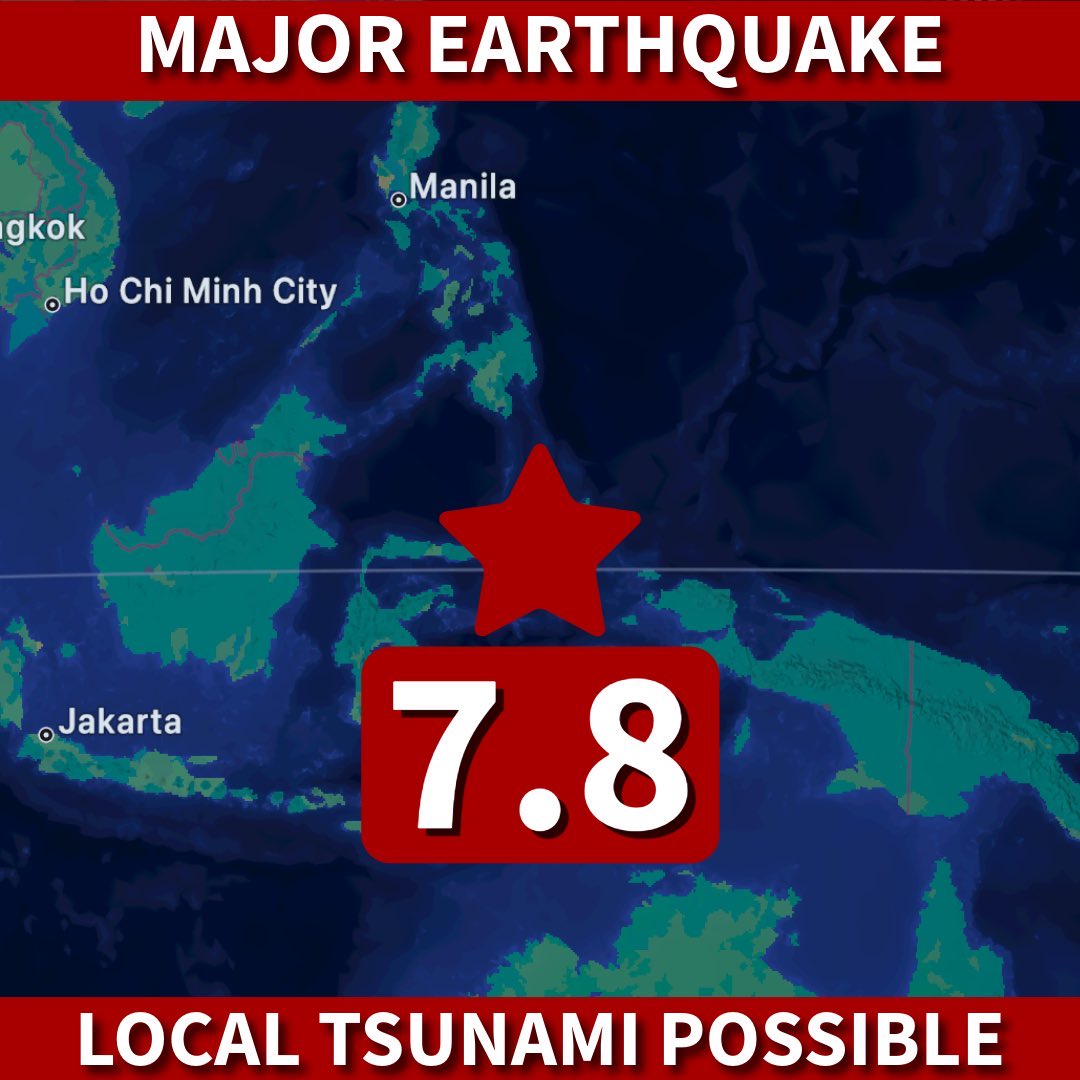 Imagem - Terremoto de magnitude 7,8 é registrado na Indonésia e gera alerta de tsunami