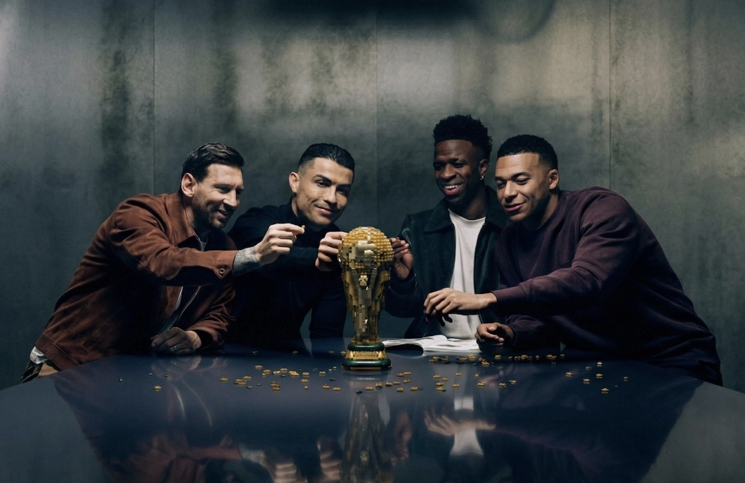 Cristiano Ronaldo, Lionel Messi, Kylian Mbappé e Vinícius Júnior. —