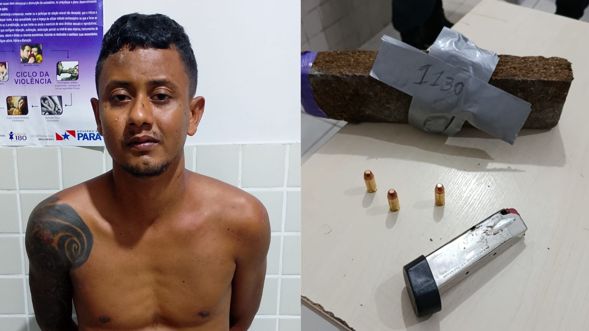 O suspeito também afirmou ter ligação com uma organização criminosa que atua na região. 