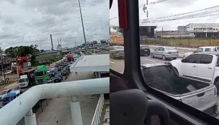 Saída para o feriadão provoca trânsito intenso na BR-316, em Ananindeua