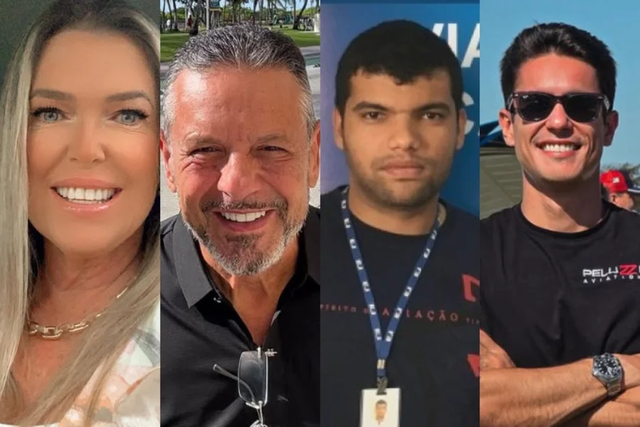 As vítimas foram identificadas como os pilotos Nélio Maria Batista Pessanha e Renan Saes, além dos empresários Débora Belanda Ortolani e Luiz Ortolani