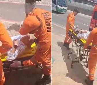 Imagem - Idoso passa mal em parada de ônibus e é socorrido pelo Corpo de Bombeiros em Belém