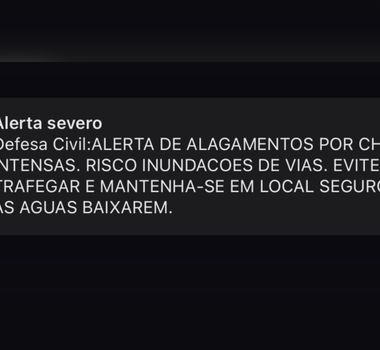 Imagem - Defesa Civil envia aviso de risco de alagamentos para moradores de Belém