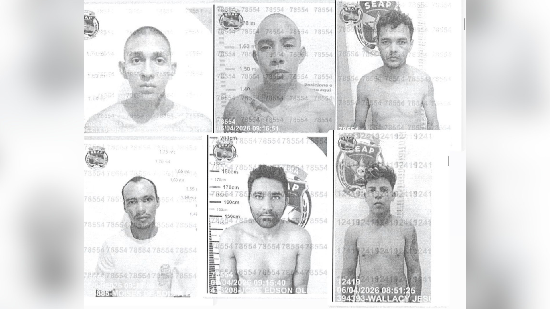 Imagens dos 14 foragidos passam a circular enquanto buscas seguem com apoio policial