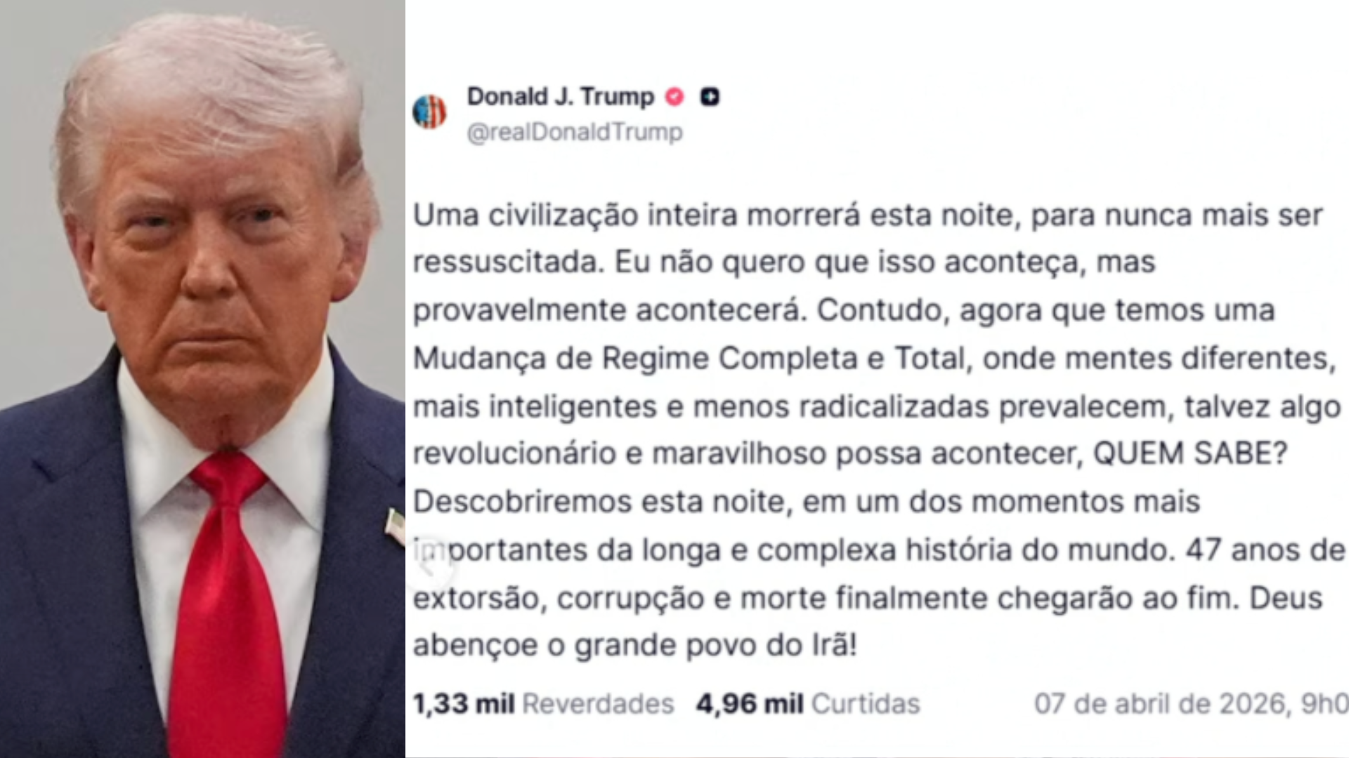 Trump eleva tom contra o Irã e faz novo ultimato sobre Estreito de Ormuz