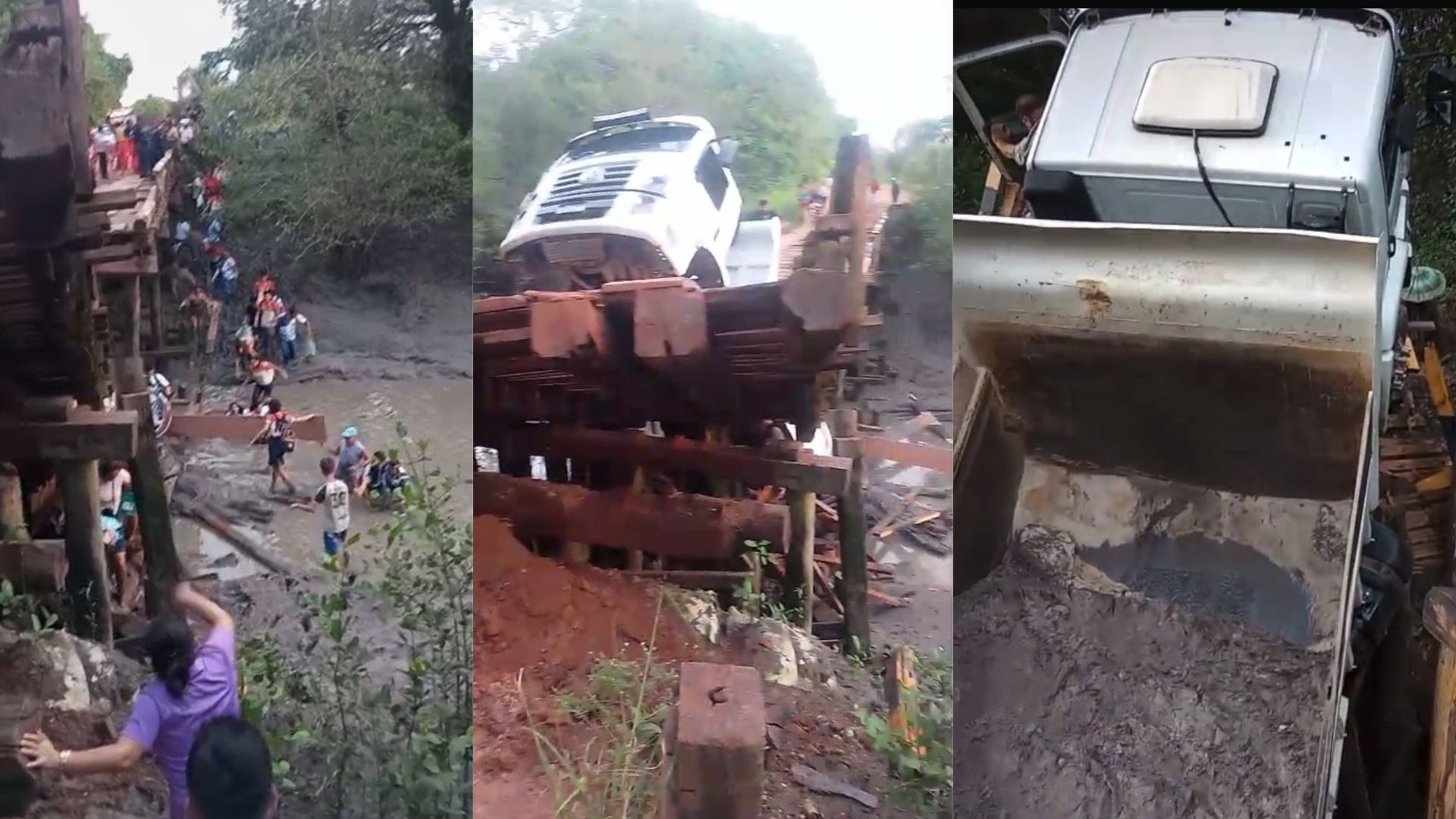 Estrutura de ponte cede e deixa comunidade isolada em Augusto Corrêa