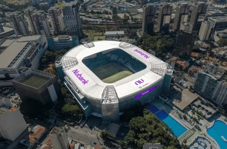 O banco digital assume o direito de nome da arena até 2044.