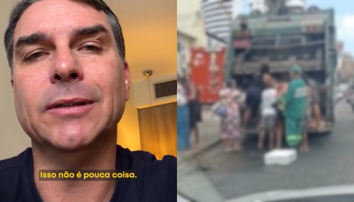 (Flávio Bolsonaro tenta atacar governo Lula, mas usa vídeo gravado na gestão de Jair Bolsonaro)