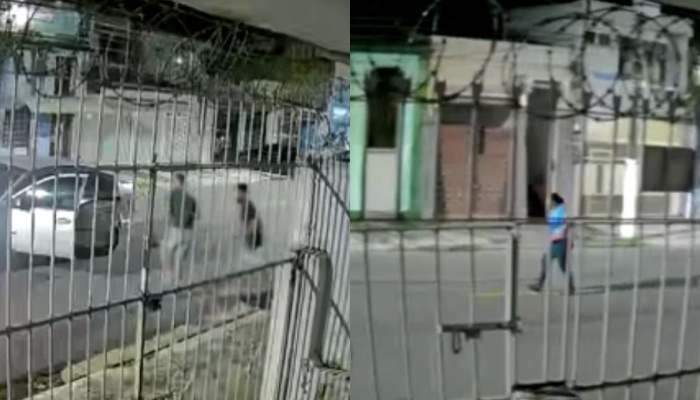 (Mulher é atacada durante assalto na Cidade Velha; ação é registrada por câmeras)
