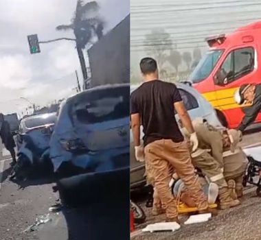 Imagem - Engavetamento deixa motociclista ferido na BR-316, em Marituba
