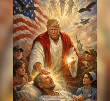 Imagem - Trump publica imagem gerada por IA em que aparece como figura messiânica