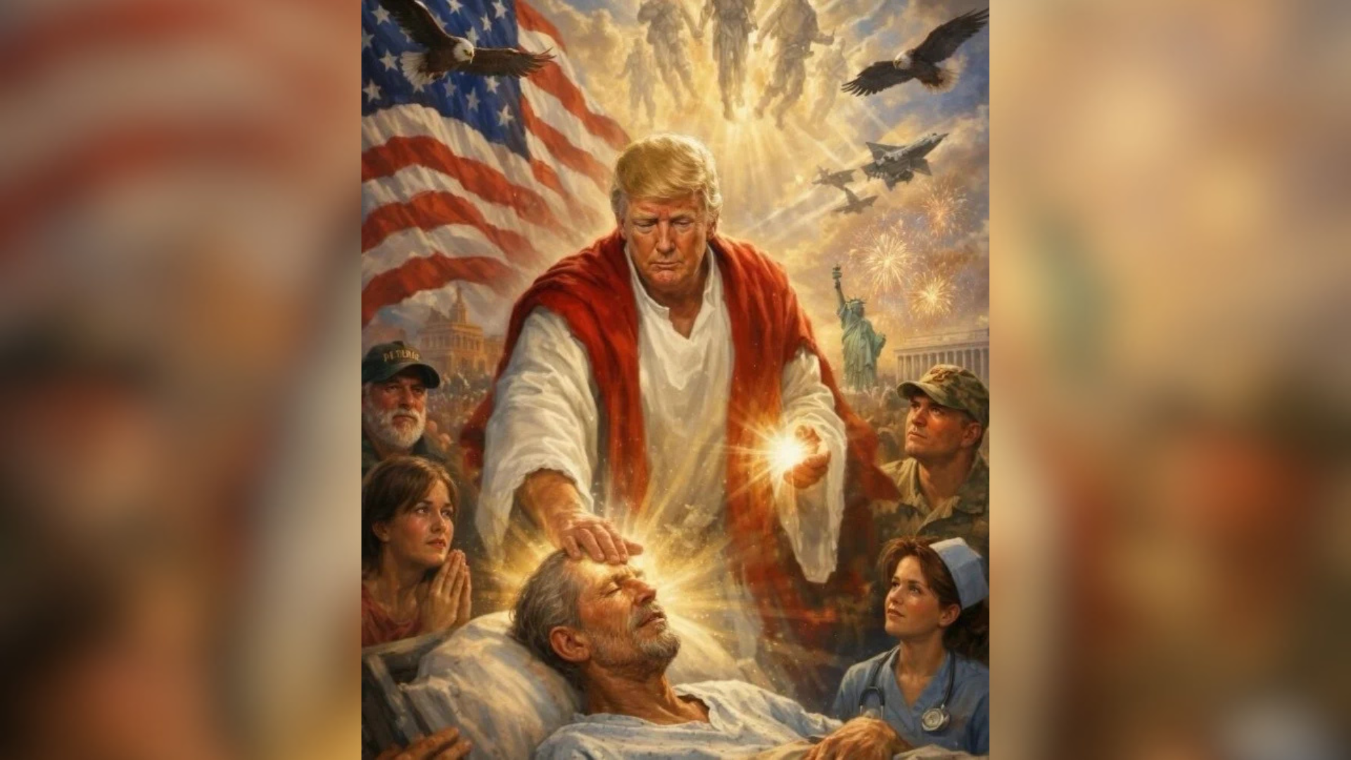 Trump publica imagem gerada por IA em que aparece como figura messiânica