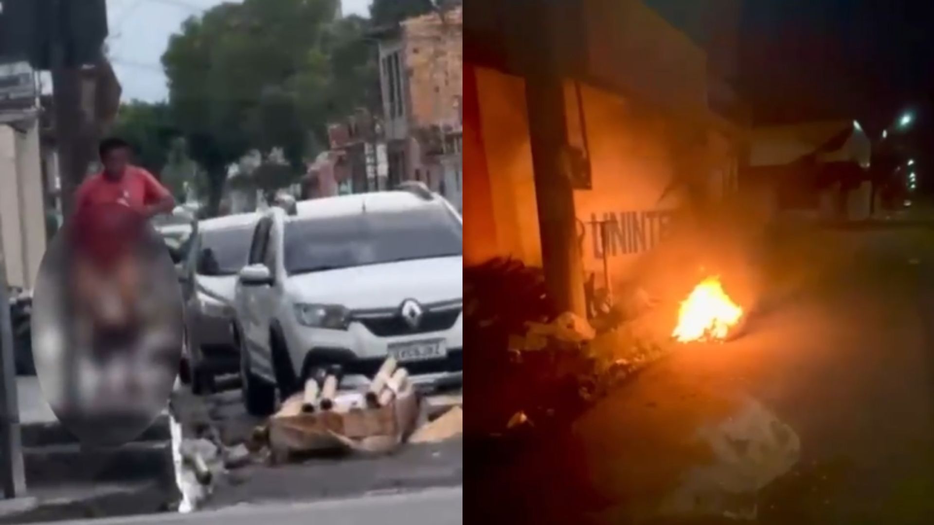 A imagens foram divulgadas pelas vítimas e vizinhos, além do boletim de ocorrência que foi feito contra o suspeito de importunação.