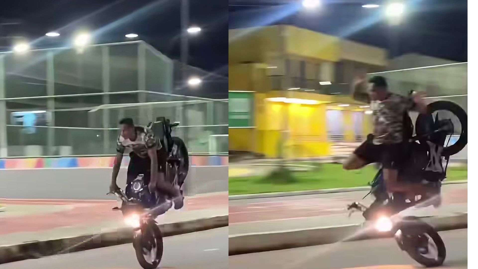 Motociclista perde o controle ao tentar “dar grau” em Barcarena