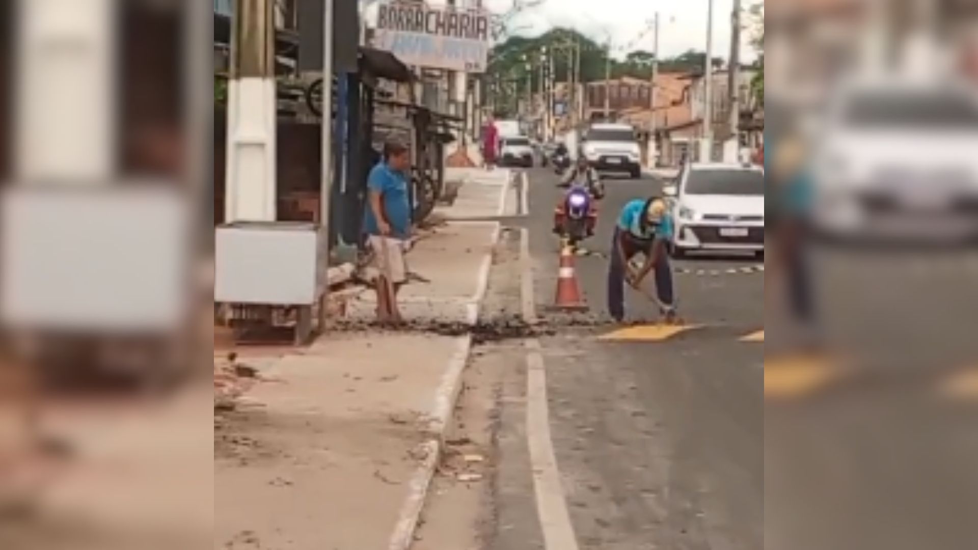 Imagem - VÍDEO: Asfalto novo é danificado antes de inauguração na Pratinha, em Belém