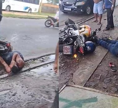 Imagem - Acidente com duas motos deixa feridos no 40 Horas, em Ananindeua