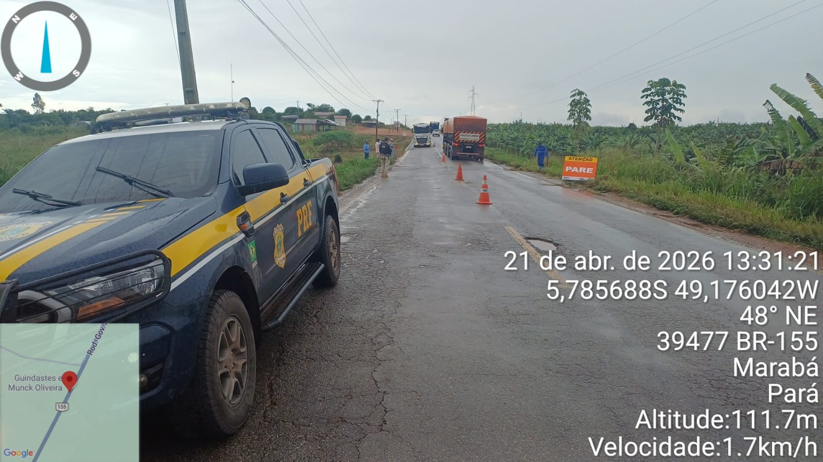 Risco de rompimento na BR-155 entre Marabá e Eldorado do Carajás coloca motoristas em alerta.
