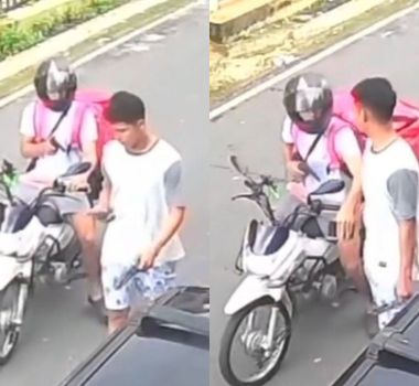 Imagem - Câmeras de segurança registram momento em que um jovem é assaltado por suposto entregador
