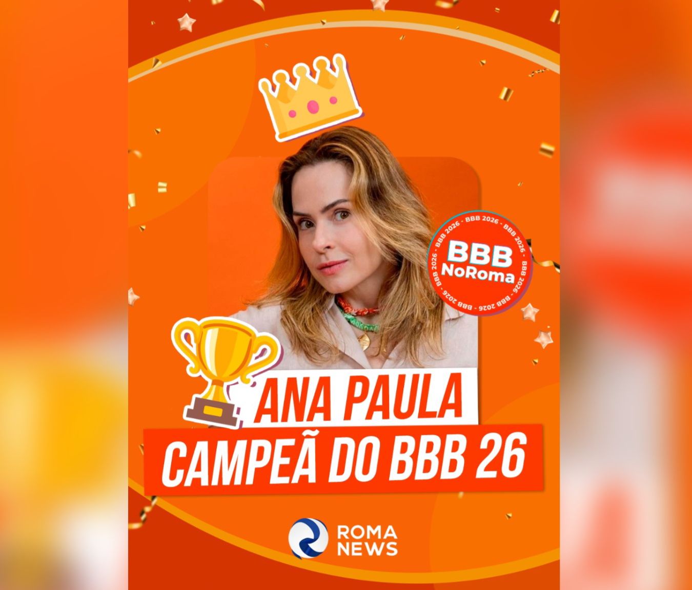 Imagem - Ana Paula vence o BBB26 e leva prêmio de mais de R$ 5,7 milhões