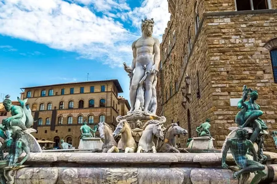 Fonte de Netuno, em Florença, na Itália. 