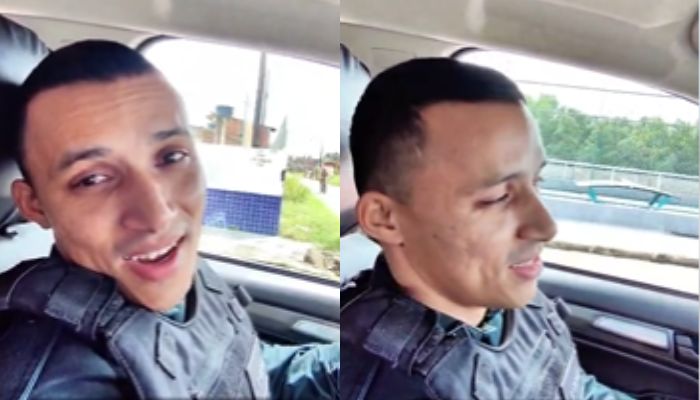 PM grava trend dirigindo viatura sem cinto no Pará