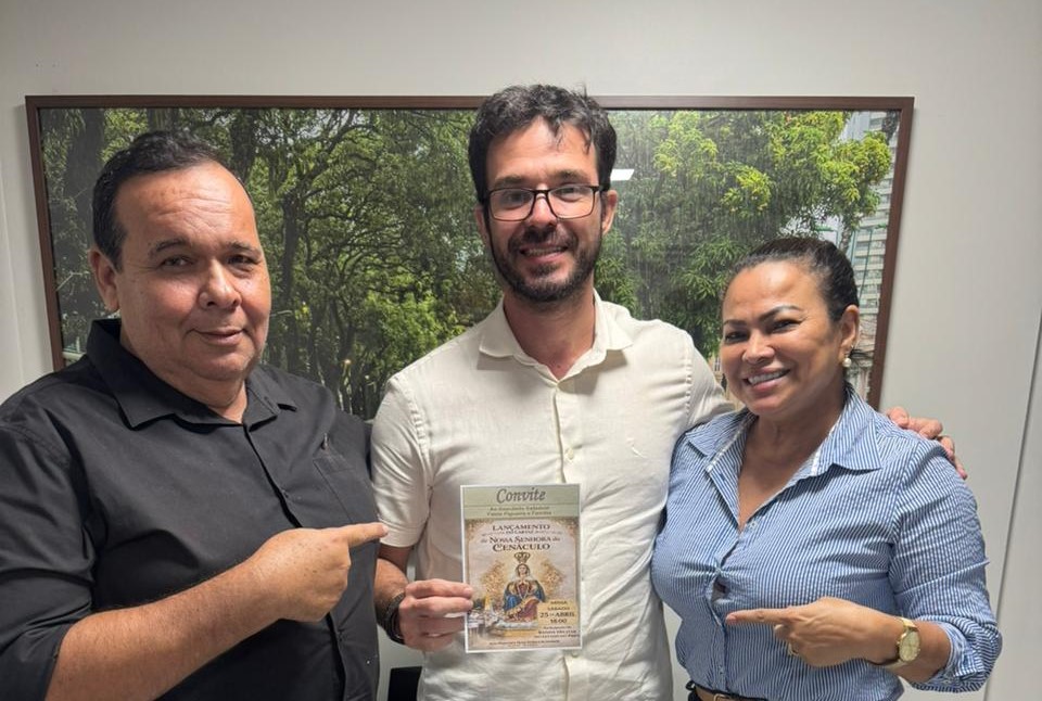 Marquinho do Ó e o deputado Fábio Filgueiras, que recebeu o convite para o lançamento do cartaz
