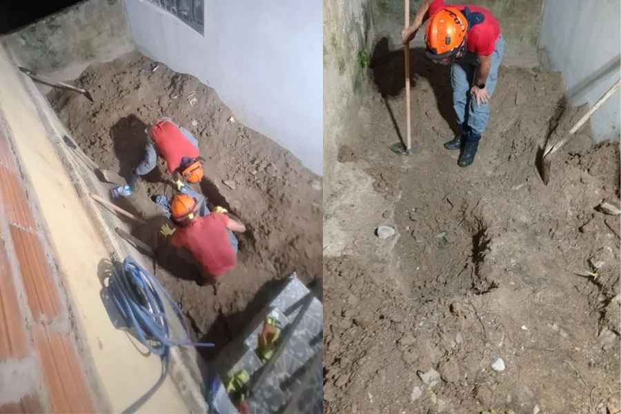 Corpo da vítima, uma professora que estava desaparecida há quatro dias, foi localizado enterrado no quintal da residência do casal. 