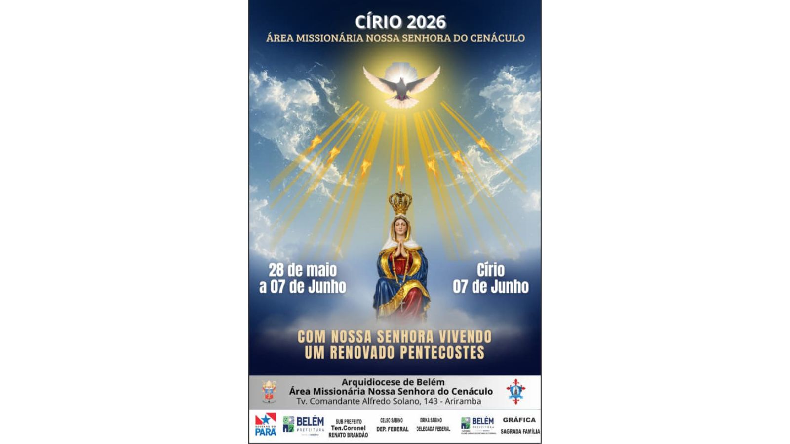 Cartaz oficial do Círio de Nossa Senhora do Cenáculo