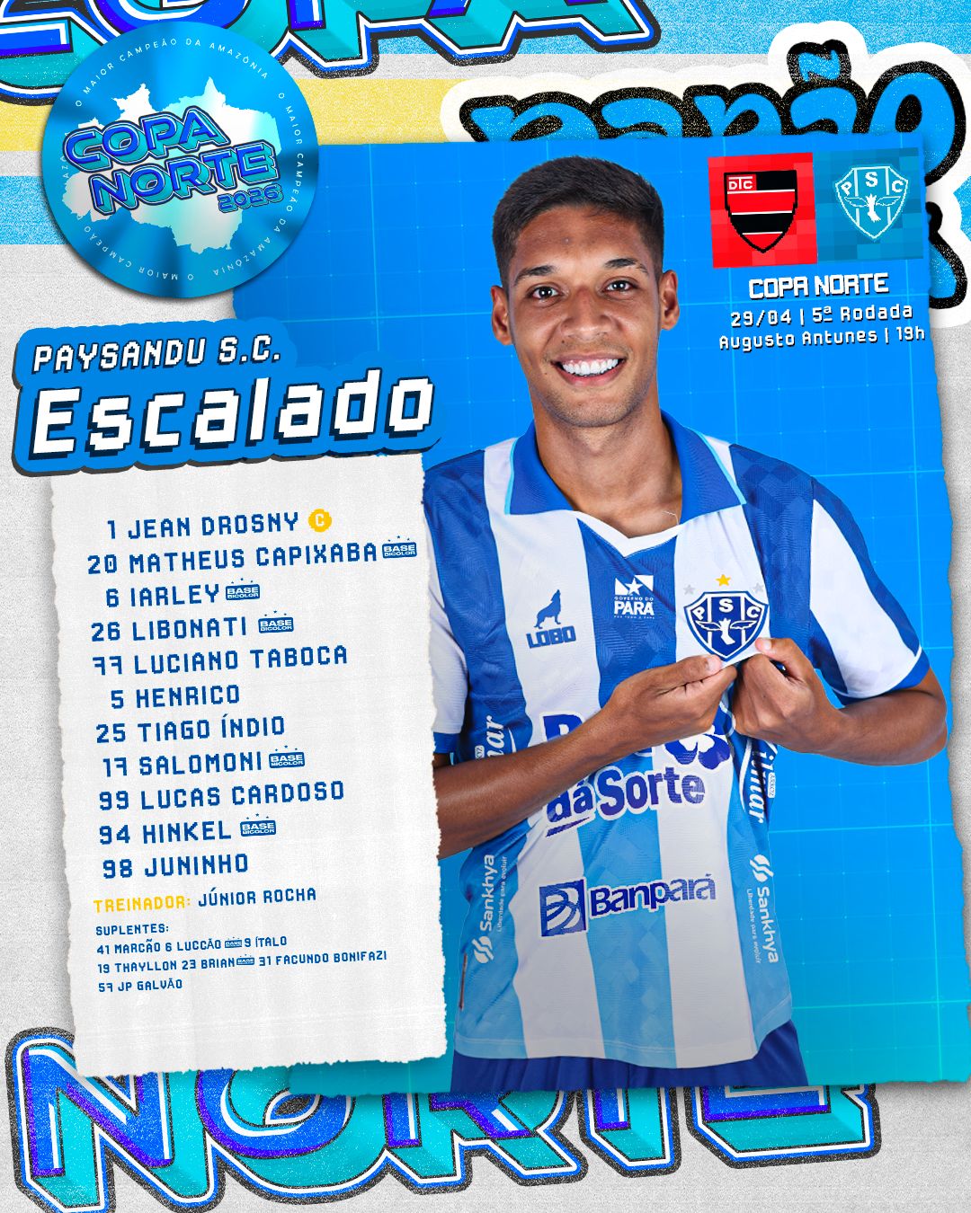 Escalação oficial do Paysandu