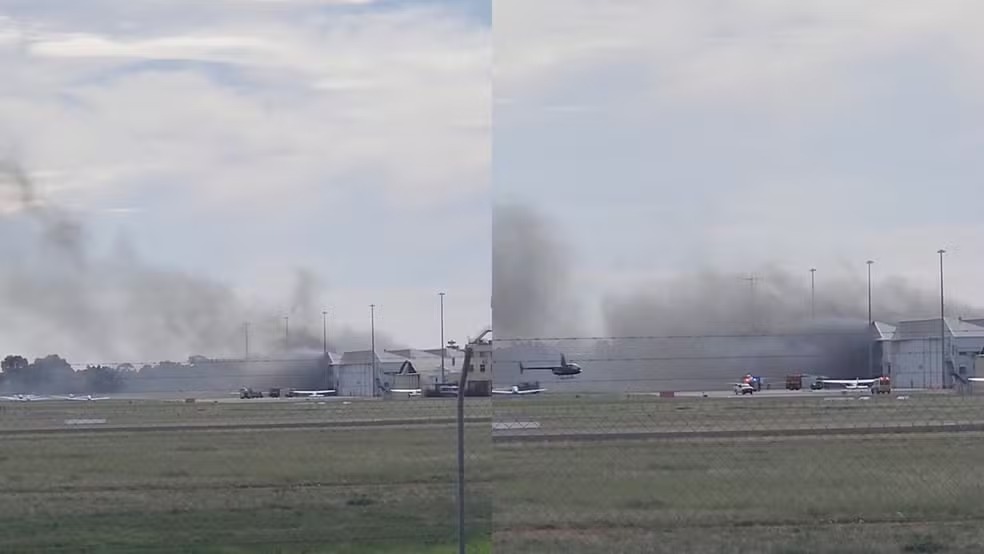 Segundo a polícia do estado da Austrália do Sul, a aeronave tentava pousar quando colidiu com um hangar dentro do terminal, na cidade de Adelaide.