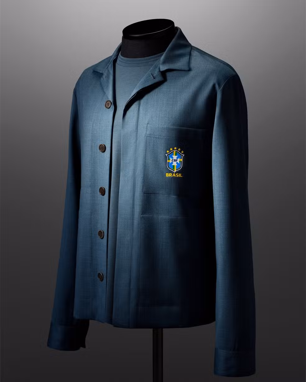 Traje que será utilizado pela comissão técnica da Seleção na viagem para a Copa do Mundo.