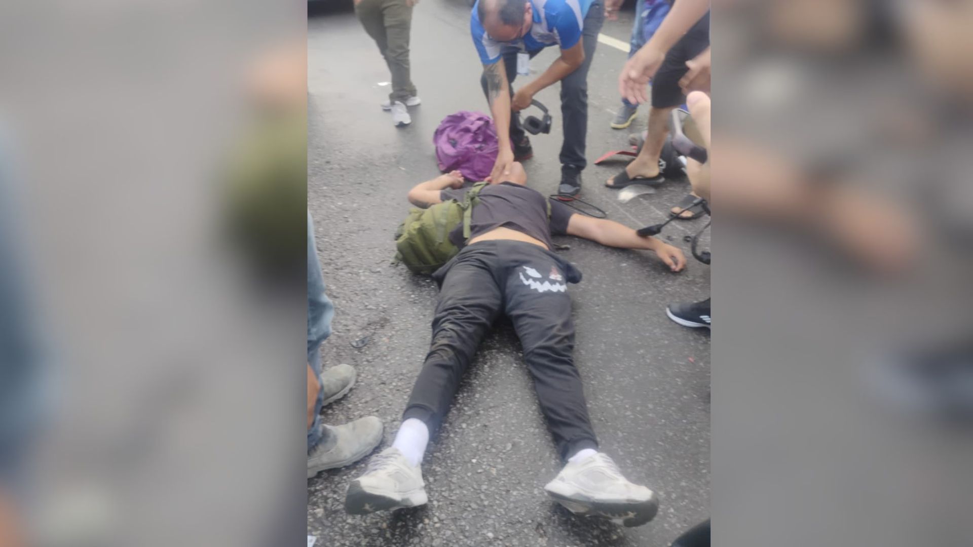Acidente na BR-316 entre ônibus e motociclista deixa jovem desacordado em Ananindeua 