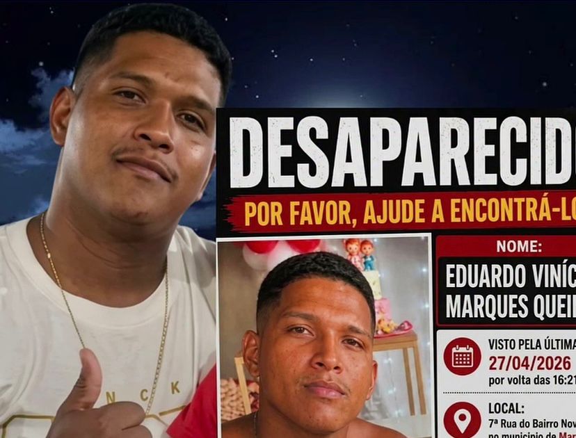 Eduardo Vinicius Marques foi visto pela última vez na tarde do dia 27 de abril