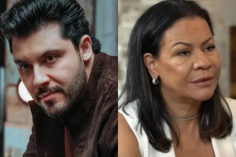 (Murilo Huff e Dona Ruth, mãe de Marília Mendonça)