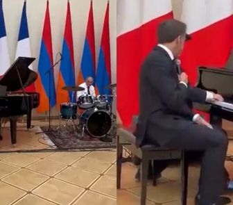 Imagem - Macron canta clássico francês em jantar oficial na Armênia e surpreende convidados; assista