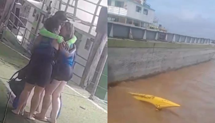 Canoa vira após manobra para evitar colidir com lancha no rio Guamá