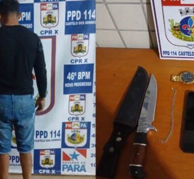 Imagem - Homem é preso após ameaçar companheira com facão em Altamira