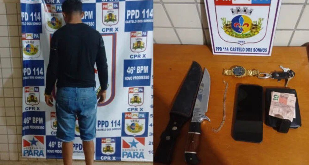 Homem é preso após ameaçar companheira com facão em Altamira 