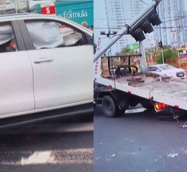 Imagem - Acidente deixa dois carros destruídos na avenida Visconde de Souza Franco, em Belém
