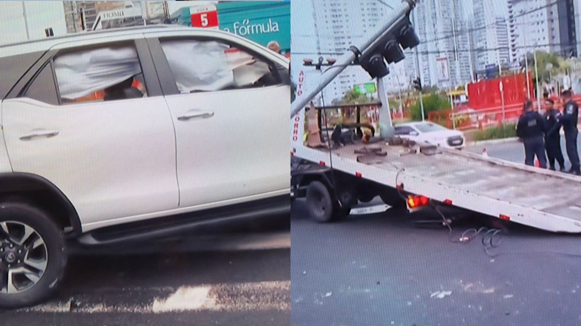 Acidente deixa dois carros carros destruídos na avenida Visconde de Souza Franco, em Belém