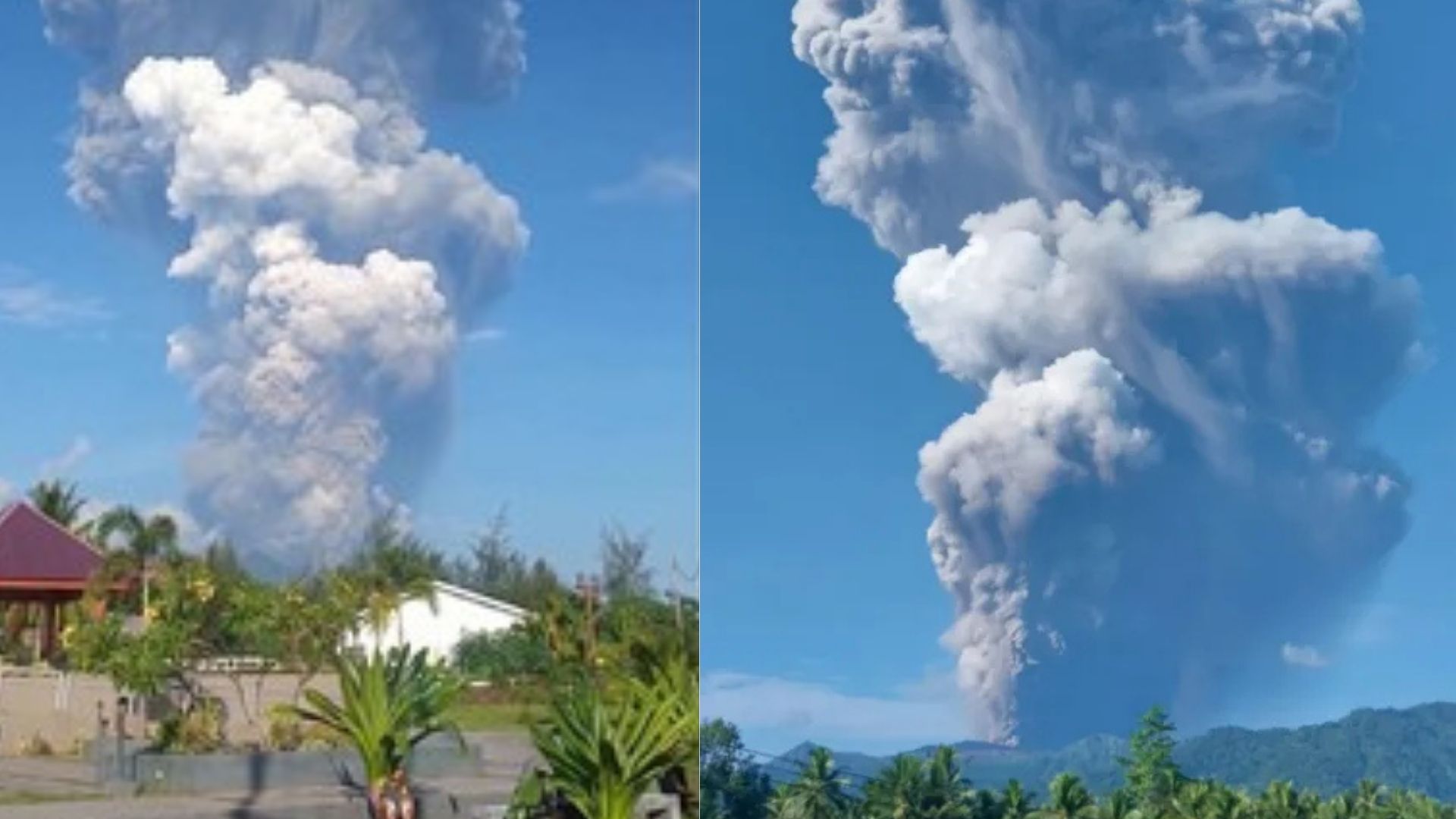 Erupção do Monte Dukono, na ilha de Halmahera, no Pacífico.
